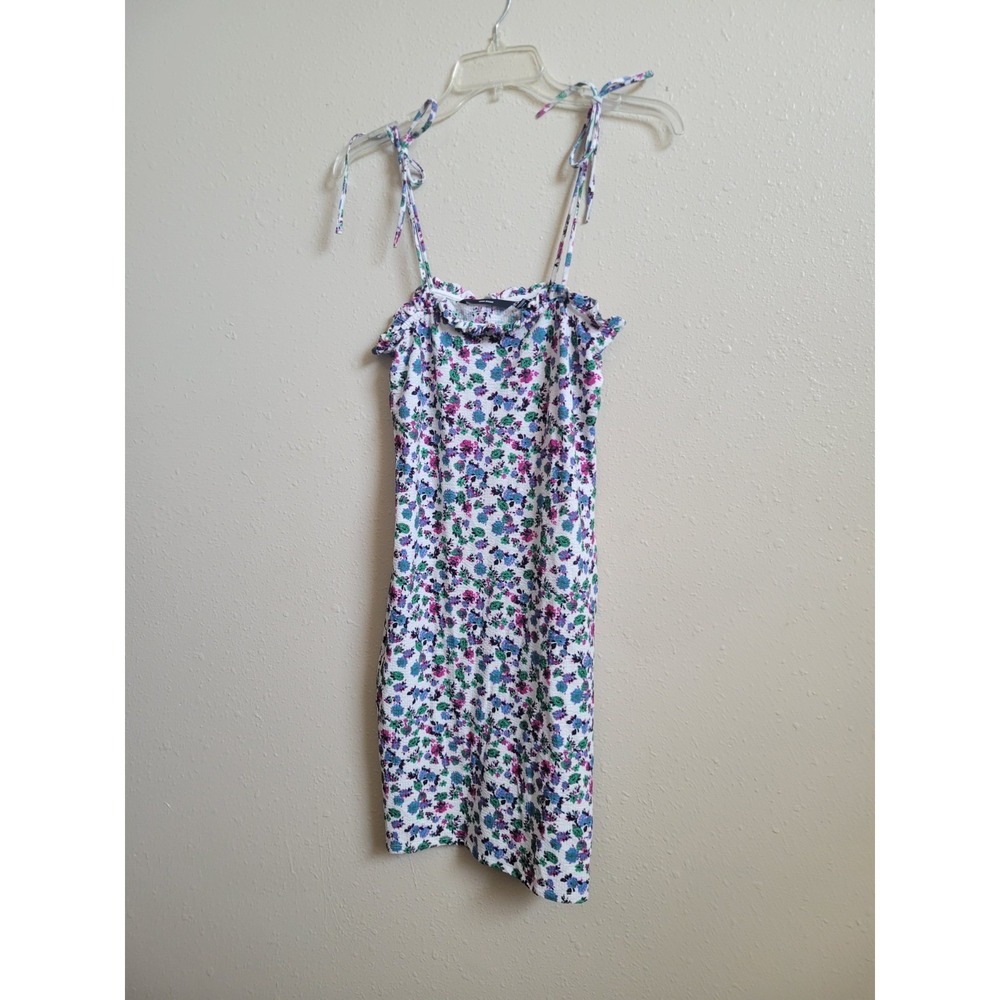 Vero Moda Floral Mini Dress Tie Strap Sundress Ruffle Trim XS